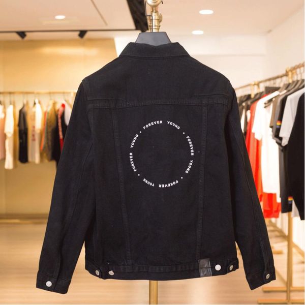 

fashion-european printed embroidered jeans jacket retro high street fashion men women couples designer jacket hfyyjk007, Black;brown