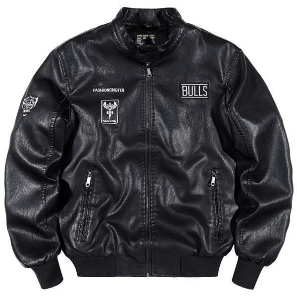 

aboorun new winter thicken fleece leather jacket men black motorcycle biker pu leather jacket for male plus size 4xl r3159