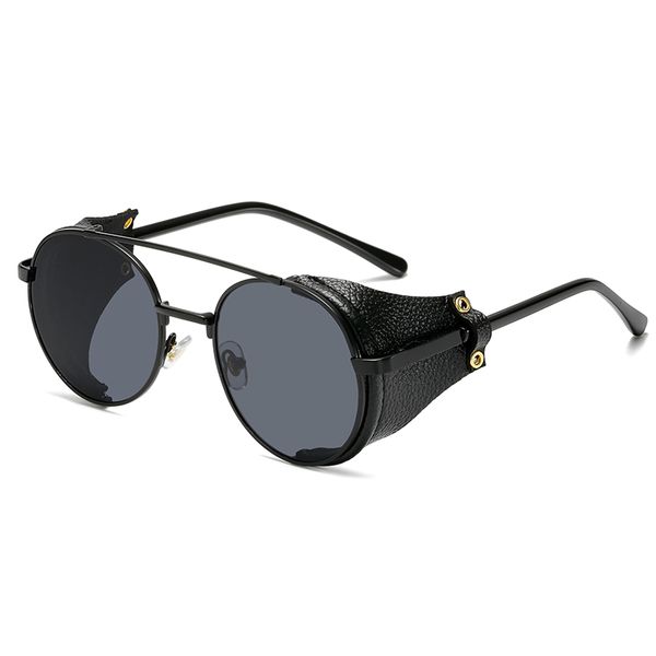 

fashion steampunk sunglasses brand design metal round sunglass men women vintage punk sun glasses uv400 shades oculos de sol, White;black