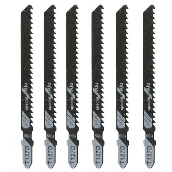 

t127d 5pcs/set hcs t-shank saw kit blade wood plastics plywood cutting for jigsaw