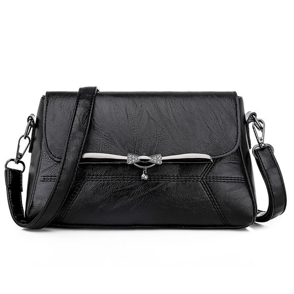 

new fashion women pu soft leather wild solid color shoulder bag ladies small square bag 2019 mother messenger