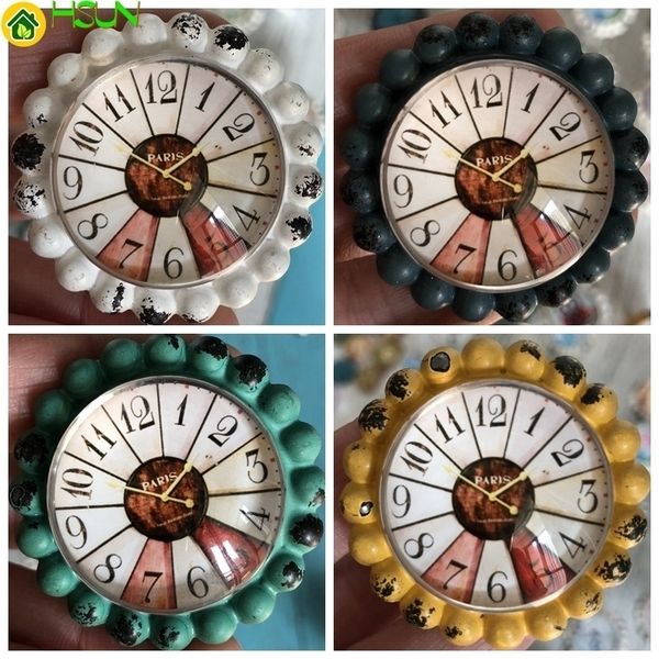 2019 Vintage Clock Plate Crystal Glass Knobs Drawer Pull Door