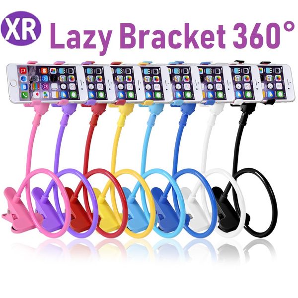 100pcs Universal Cell Phone Holder longo braço flexível preguiçoso Phone Holder braçadeira Bed Tablet Car selfie Suporte de Montagem barato para iPhone Samsung