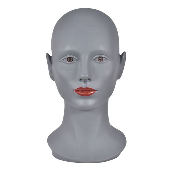 

20'' female mannequin manikin head wig hat jewelry glasses display model, White