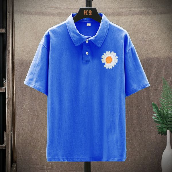 

100% cotton small daisies print t-shirts men fashion tees mens summer street t-shirt causal loose shirts male plus size, White;black