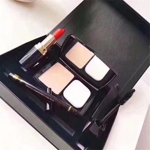 

famous makeup set lipstick eyeliner face powder with puff mascara 4 in 1 make up kit