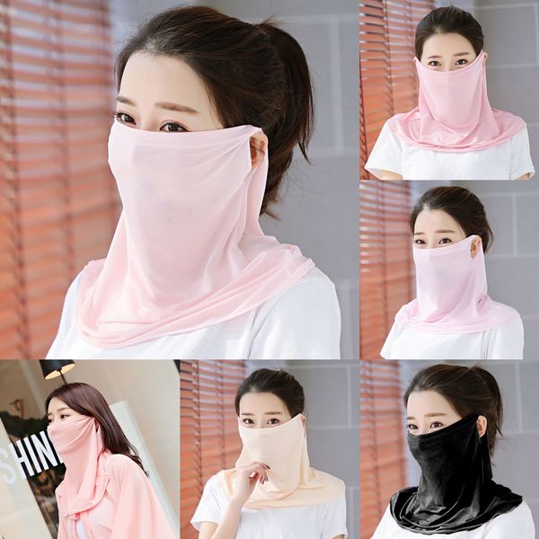 

07xz6 2020 face mouth mask lightweight sell protective scarf sun protection outdoor riding masks mask silk scarf handkerchief, Black