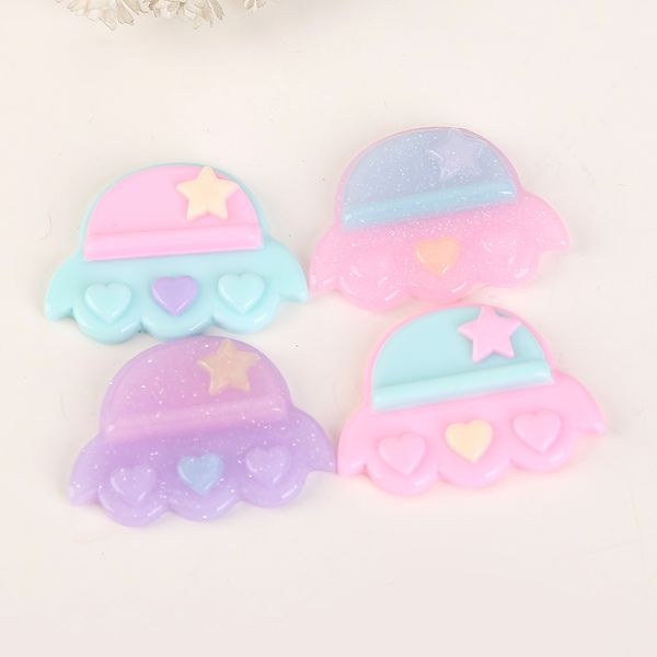 

22*32mm 20pcs diy craft hair accessory mixed flat back resin ufo cabochon for diy decoration