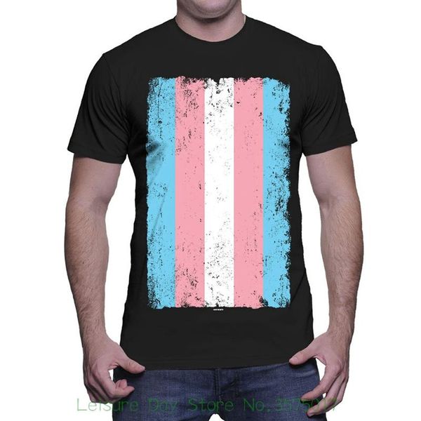 

men tee shirt short sleeve cotton fitness t-shirts men's transgender flag t-shirt, White;black