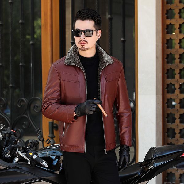 

plus 8xl 6xl 5xl 4xl new winter motorcycle male leather jacket men windbreaker pu jackets male outwear warm pu baseball jackets, Black
