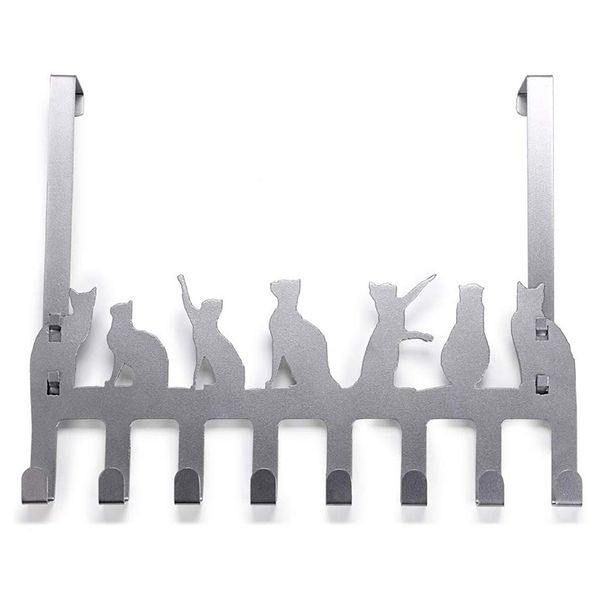 

decoration over the door hook cute cat removable storage rack with 8 hooks suitable for hanging towel coat hat bag clothes
