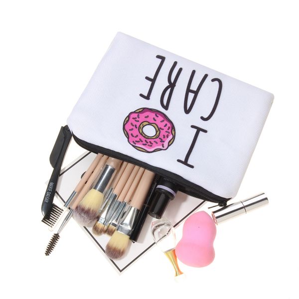 

lashes white 3d printing simple makeup bag neceser cosmetic case women trousse de maquillage organizer pencil case