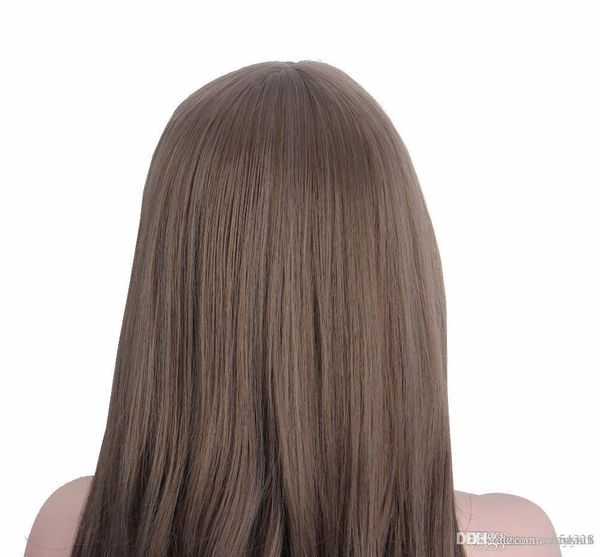 

long curly synthetic wigs with bangs brown womans hair heat resistant high temperature kinky cosplay wig for tgbf, Black