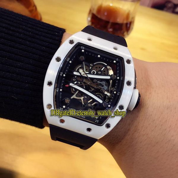 

edition rm 61-01 yohan blake tzp-n ceramics case japan miyota automatic skeleton dial rm61-01 mens watch rubber sport designer watches, Slivery;brown