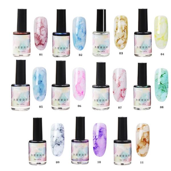 

summer new products uv watercolors ink marble nail polish art smoke color smudge bubble armor color smudge nail gel art tool diy