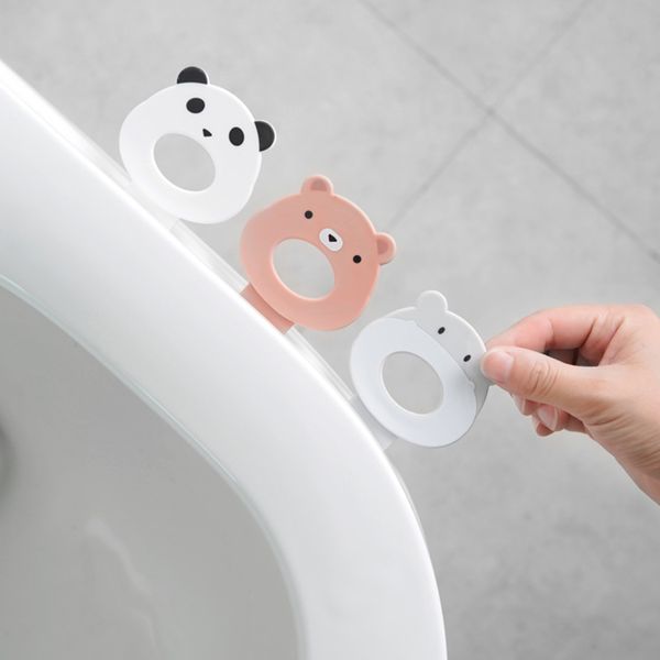 

new 11.5 x 5cm toilet cover lifting device bathroom toilet lid handle sticker portable sanitary handle bathroom seat accessories