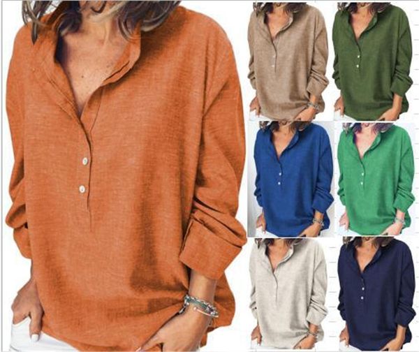 

Женщины осень с длинным рукавом повседневная рубашка многоцветные размеры полна