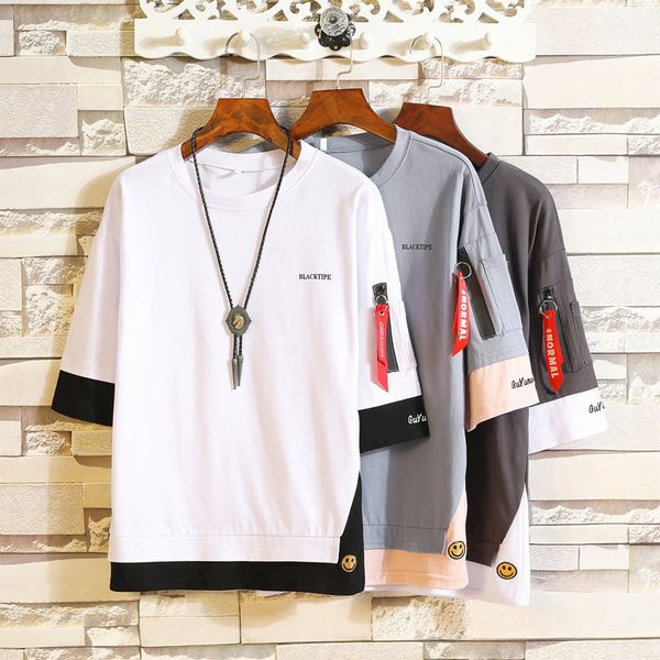 

мужские облачения начинается с ишань чжан цзянбэй знаменитости стиль лето стиль короткий рукав t-рубашки одежда мужская одежда цай, White;black