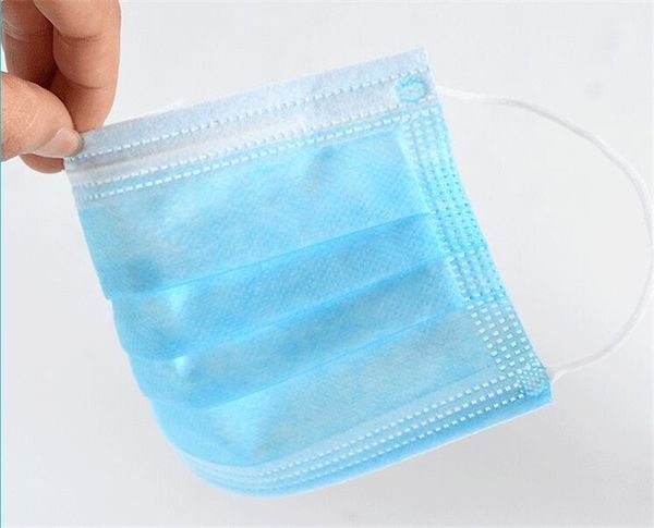 

level 3 layers dustproof nonwoven 2puk masks face mouth mascheri breathing protective safety masque in stock black blue#557, Blue