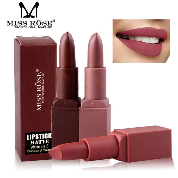 

new makeup miss rose moisturizer waterproof lip stick nude nutritious long lasting pigments matte velvet lipstick batom