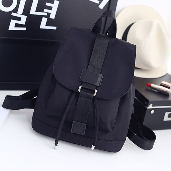 

student school travel large lapdrawstring bag black nylon backpacks ab@w3