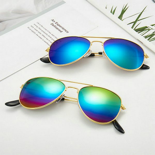

kids colorful reflective yurt baby aviator sunglasses lentes de sol para ninos con proteccion uv occhiali da sole per ragazze lunette de tjm