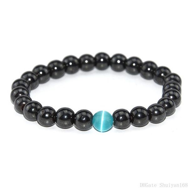 

cat eye hematite beads bracelet black magnetic 8mm nature stone bead bangle yoga health care bracelet jewelry christmas gift