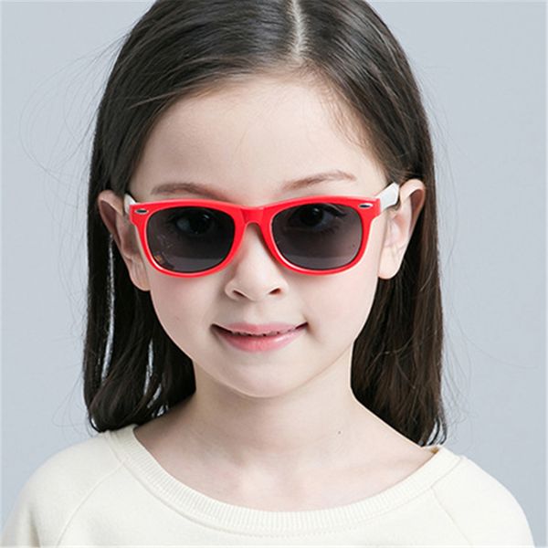 

vivibee square girl sunglasses for children polarized red frame classic tac tr90 kid sun glasses boy 2019 infant shades, White;black