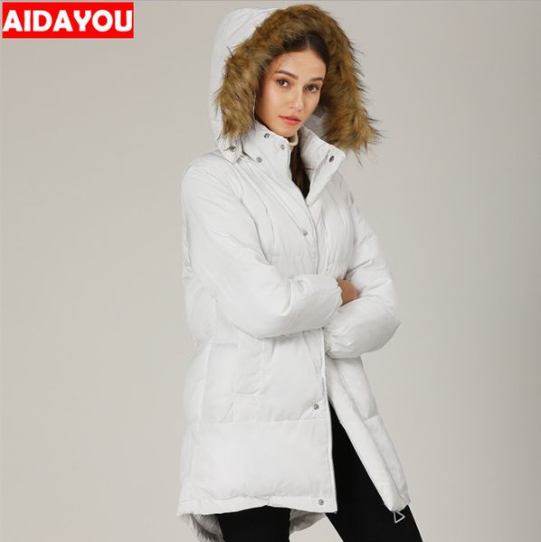 

women's wool jacket warm winter snow coat mountain windbreaker trench coat with cap cotton padded parkas ouc680, Black