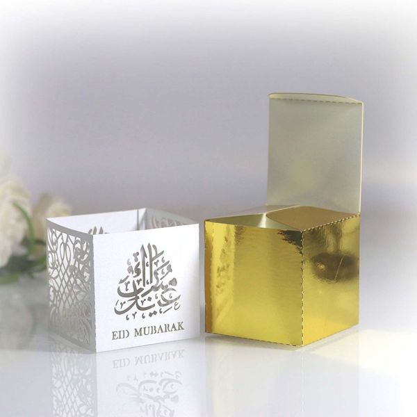 

50pcs happy eid mubarak box ramadan kareem favor gift boxes islamic muslim diy candy box festival al-fitr eid party decoration