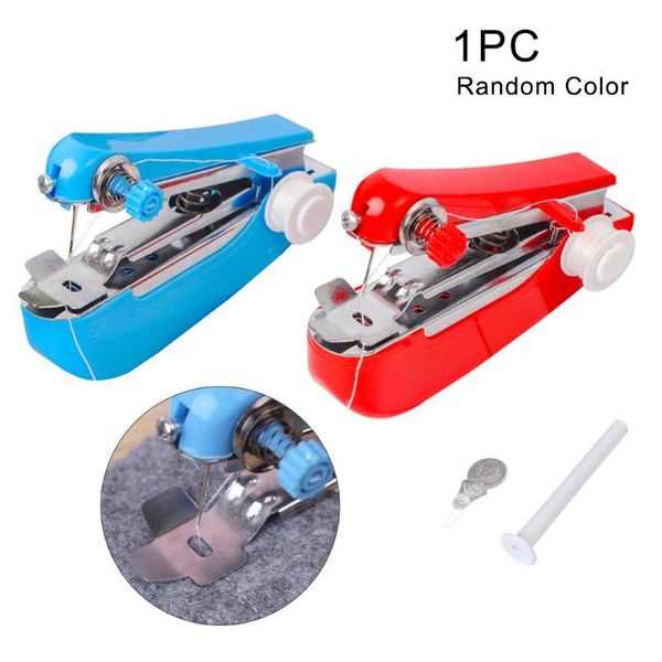

portable mini manual sewing machine simple operation sewing tools cloth fabric handy needlework tool for home daily use, Black