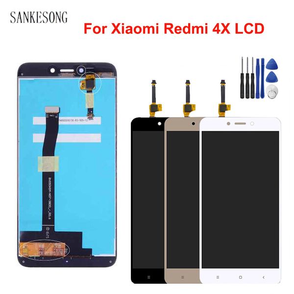 

display for xiaomi redmi 4x lcd touch screen digitizer assembly replacement black white gold +frame for redmi 4x 5.0"