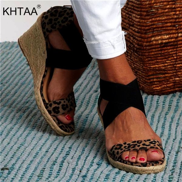 

women summer beach sandals high heels wedges plus size shoes woman cross tied gladiator sandalias mujer sapato feminino 2020 new, Black