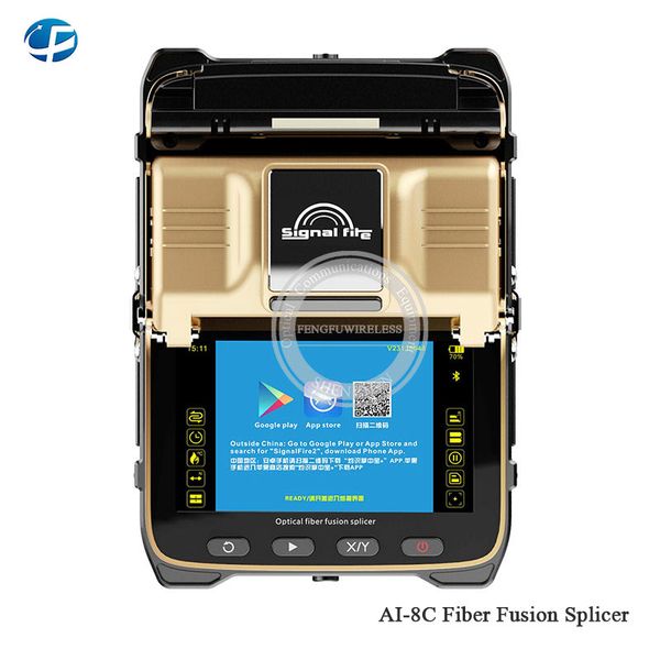

Ai 8c optical fiber fu ion plicer ftth automatic m mm ignal fire ai8 fiber cable welding plicing machine