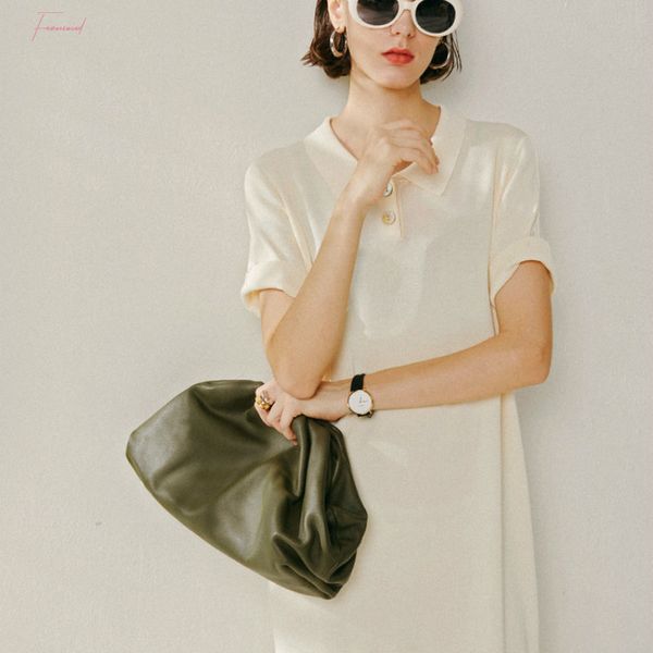 

day clutch evening party purse bag women large big ruched pillow hand bag leather cloud soft pouch handbag 2020 summer