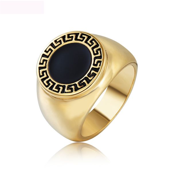 

винтажный дизайн ювелирных изделий кольца титановая сталь золотой цвет кольца ювелирные изделия ретро кольцо для человека бесплатная доставк, Silver