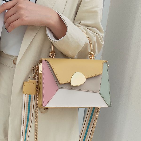 

color contrast leather crossbody bags for women 2019 travel handbag fashion simple shoulder messenger ladies cross body