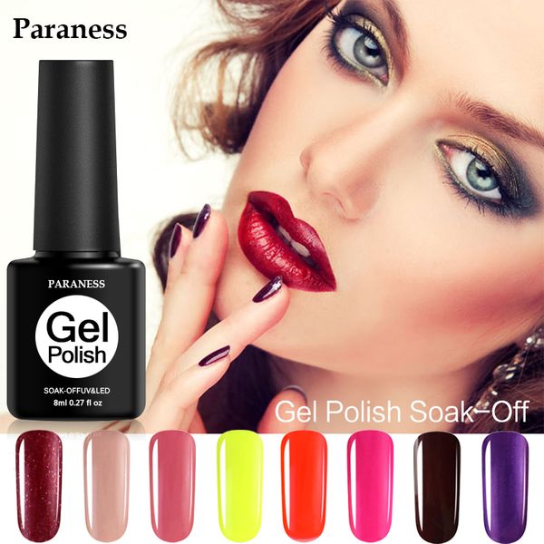 

paraness lucky colors gel polish french manicure uv gel nail polish soak off led lamp dryer for nail vernis semi permanent, Red;pink