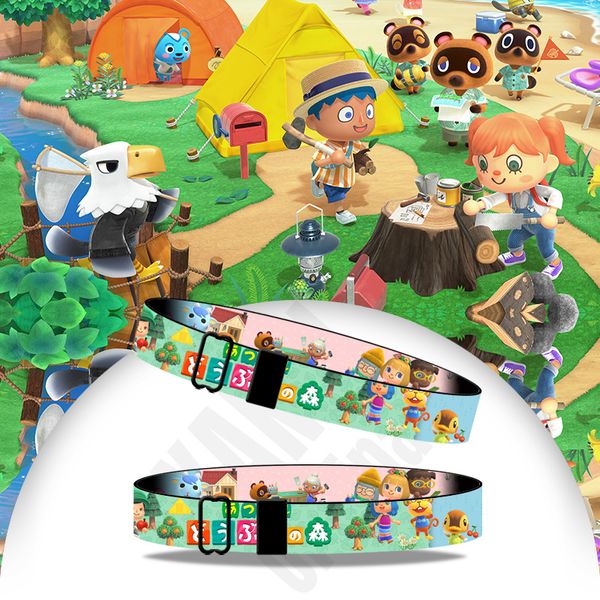 

animal corssing tom nook wristband adjustable ribbon 3d printing hand strap hiphop bangle cosplay accessories prop gift trinkets, Black