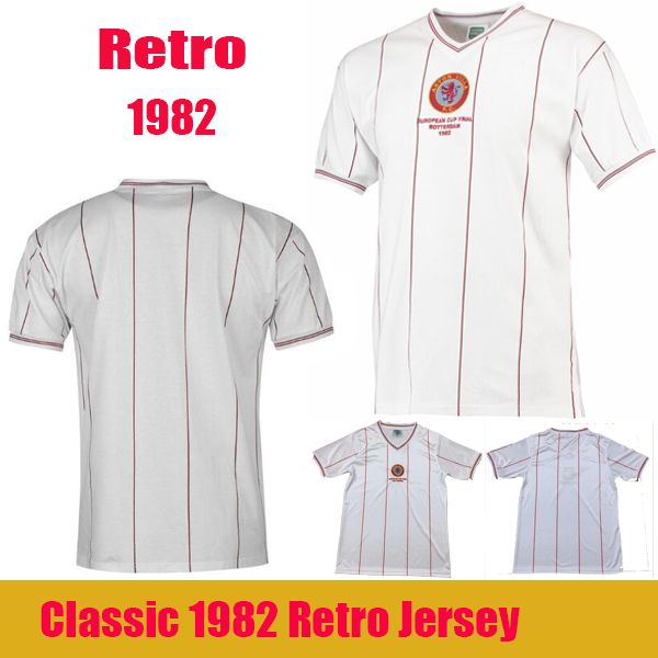 

1982 Aston Villa Retro Soccer jerseys Aston Villa 1982 European Cup Final Shirt White Soccer Shirt football uniform