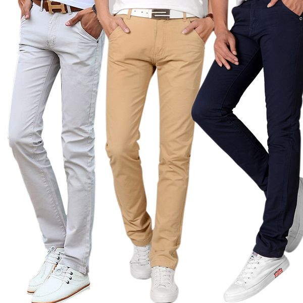 

newly fashion men slim straight casual pants cotton linen spring summer long trousers with pockets do99, Black