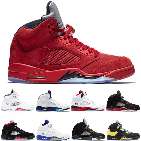 

новые 5 5s обувь international flight баскетбол мужчины женщины red blue suede белый черный виноград мужчин спортивные кроссовки дизайнер тр, White;red