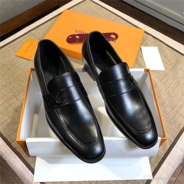 

19fw мужские кожаные вечерние туфли lace up платье обуви oxfords мода ретро обувь elegant работы обувь мужская обувь платье yecq7, Black