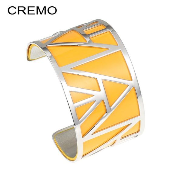 

cremo georgette bangles geometry pyramid stainless steel bracelets argent reversible leather bijoux charm pulseiras, Black