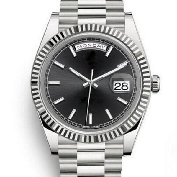 

25 цветов оптового часов мужчины day date автоматические механические 40mm 18k не watchres из нержавеющей стали наручных часов без батареи 2, Slivery;brown