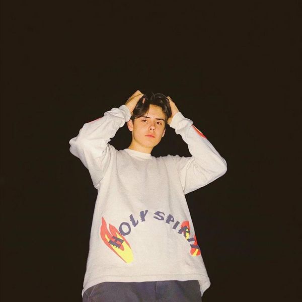 

ts kanye holy spirit limited flame sweatershirt retro hip hop street tide loose hoodies mens designer womens couples sweater white tsyswy131, Black