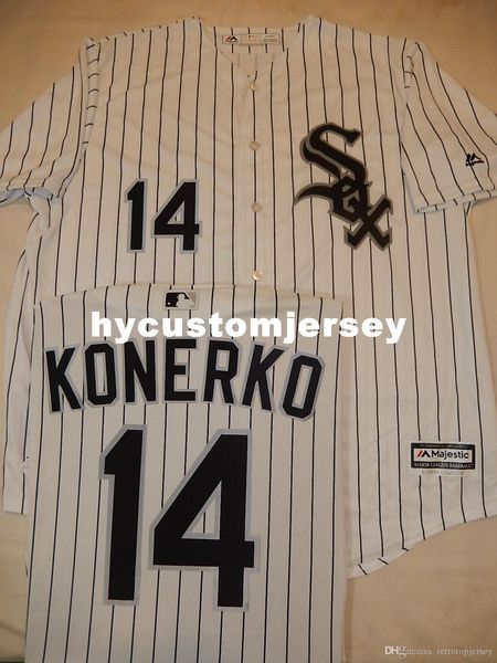 

custom mens majestic chicago #14 paul konerko baseball cool base jersey mens stitched jerseys big and tall size xs-6xl for sale, Black;blue