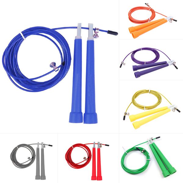 

steel skipping rope speed jump boxing exercise workout crossfit adjustable cable