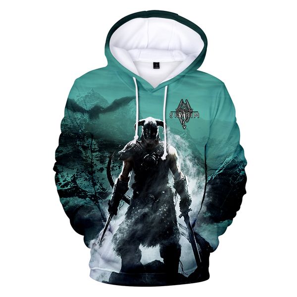 

2019 new 3d the elder scrolls v skyrim men's pullover hoodies women/men game couple's harajuku hip hop fans cool sweatshirt, Black