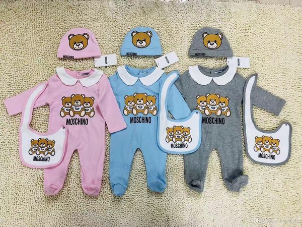 

newborn baby kids boys girls clothes baby hat and hat warm jumpsuit romper cotton baby boy clothes outfits set 0-18m new, Blue